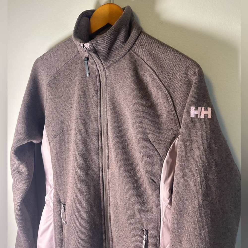 Helly Hansen Womens Varde Fleece Full Zip Knit Jacket Sweater Sz M Purple Pink - Picture 5 of 11